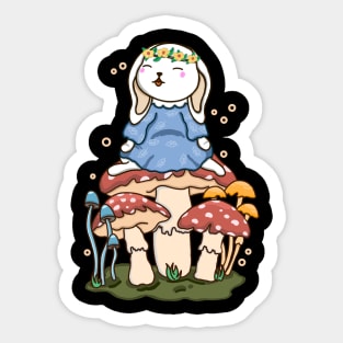 Bunny and Mushroom Sticker